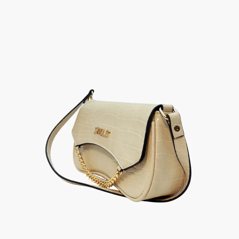 Still 19 Textured Shoulder Bag in Cream for Women